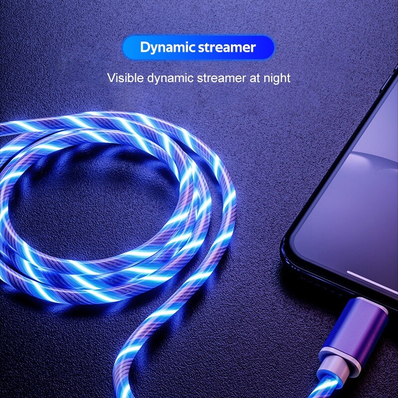 3 in 1 LED Fast Charging Cable Cell Phone Charger Cord For samsung Type-C USB gallery
