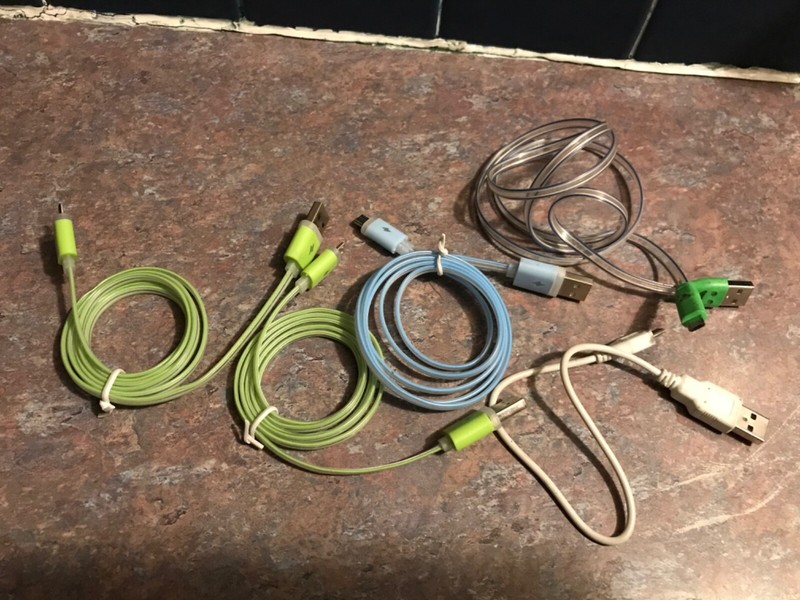 Micro USB Data Sync Light-Up Cable Cord Android Devices LOT OF 5