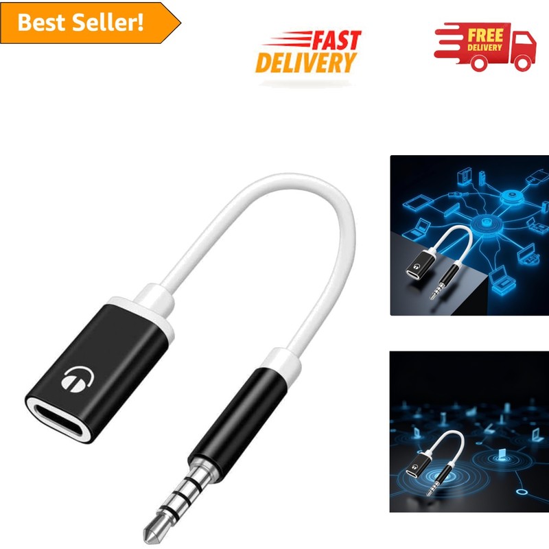 USB C to Aux Adapter – 3.5mm Male to Type-C Female Audio Cable for Versatile Use