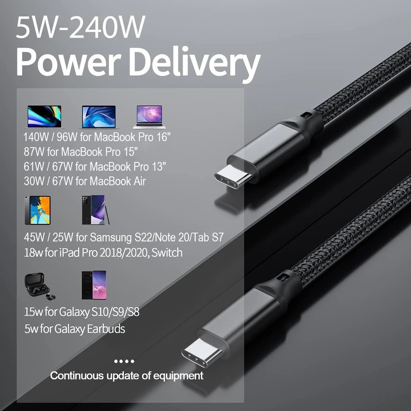 6.6ft USB-C to C Cable - 40 Gbps Data, 240W PD Charging for Thunderbolt Devices gallery