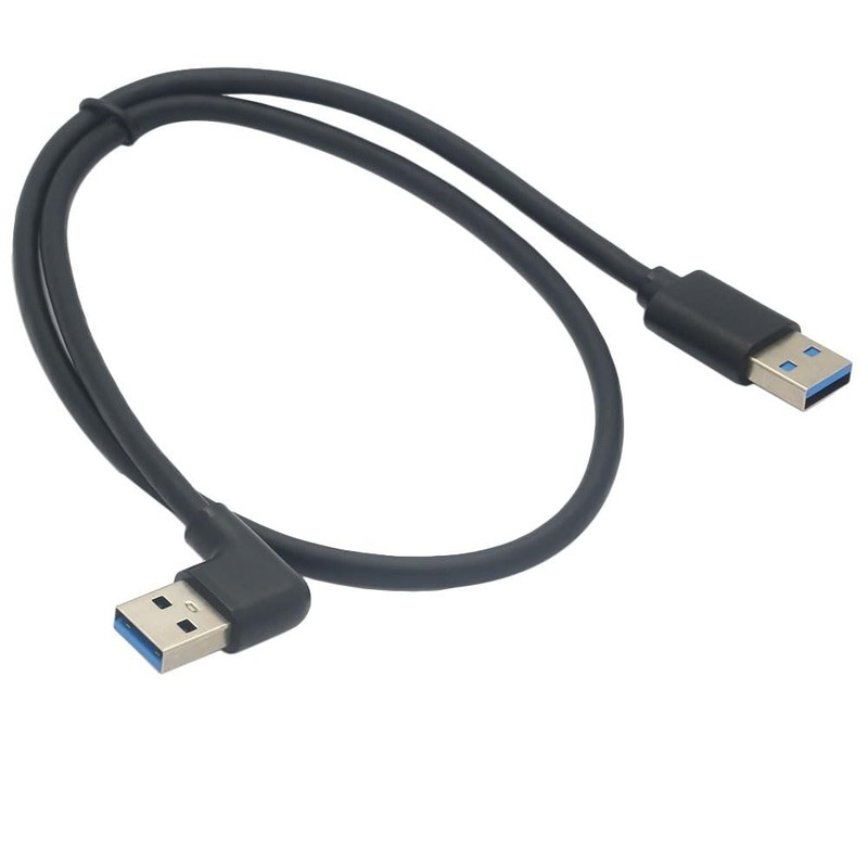 2ft 90 Degree USB 3.0 TypeA Male To Straight 3.0 TypeA Male 5Gbps Data Pro