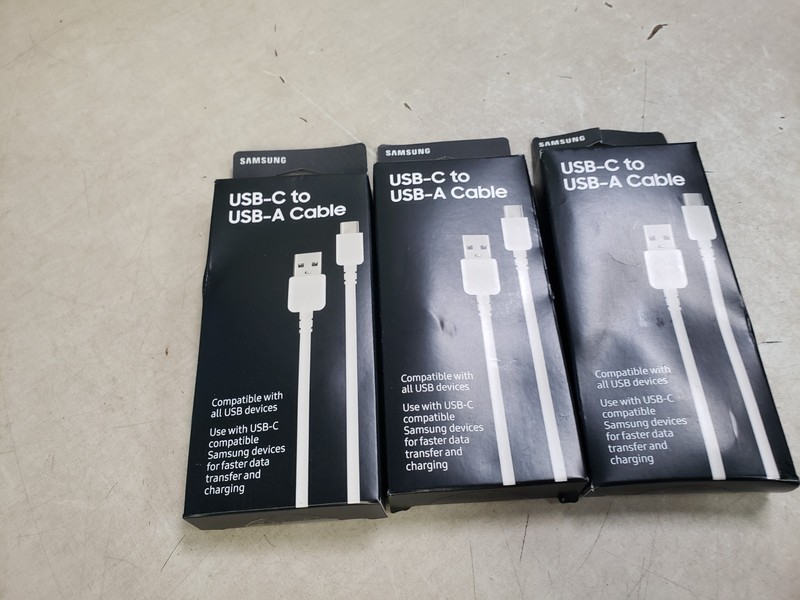 x3 – Samsung EP-DN930WMTLUS USB-C Cable Charger (USB-C to USB-A) White