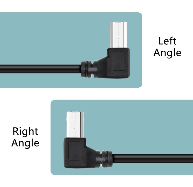 1.5m 90 Degree Right Angle USB 2.0 A Male To B Male Printer Scanner Cable Cord gallery