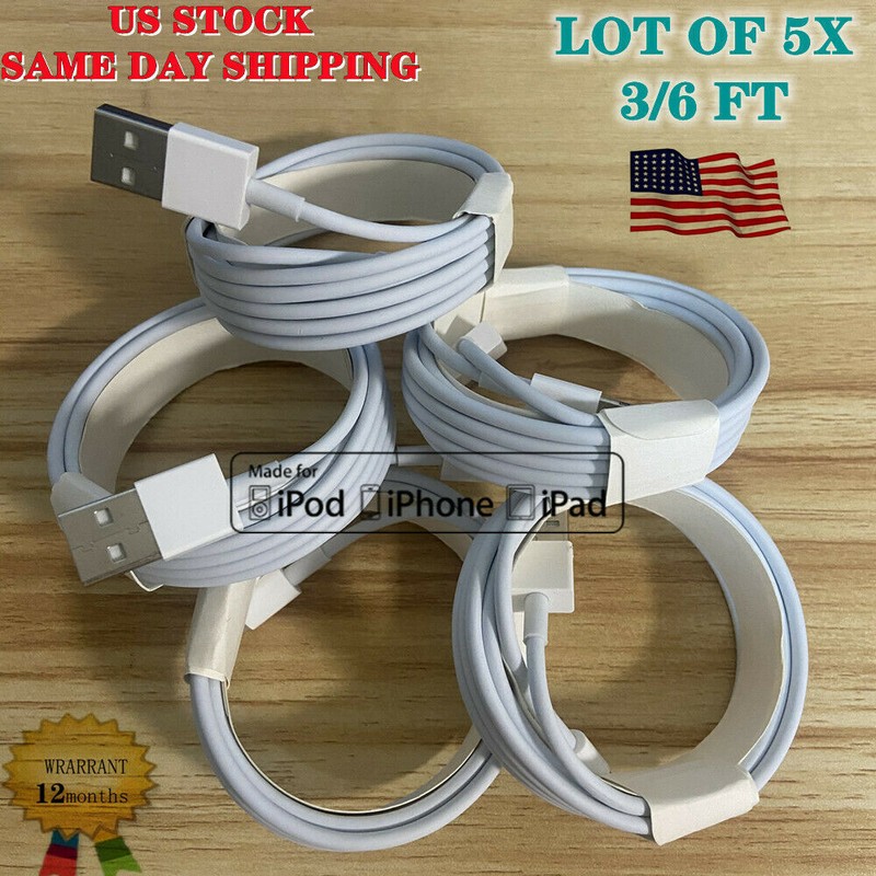 1/5Pack USB Fast Charger Cable Charging Cord Lot For iPhone 13 12 11 8 7 6 Plus gallery