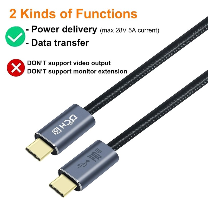 28V 5A USB-C to USB-C Charging Cable 3ft - High-Speed & Tangle-Free gallery
