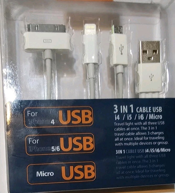 Reiko1.01.0 out of 5 stars(2)Reiko Trio USB Data Cable for iPhone In White.