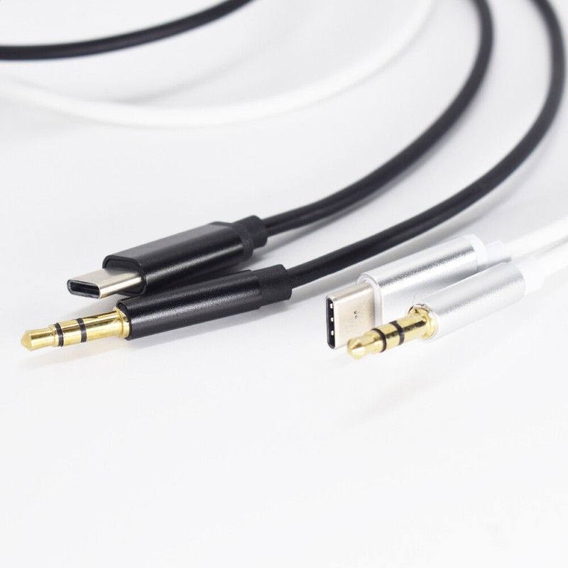 5pcs 1M/3.3ft USB C Type C to 3.5mm Male Stereo Audio Aux Cord Cable Black White gallery