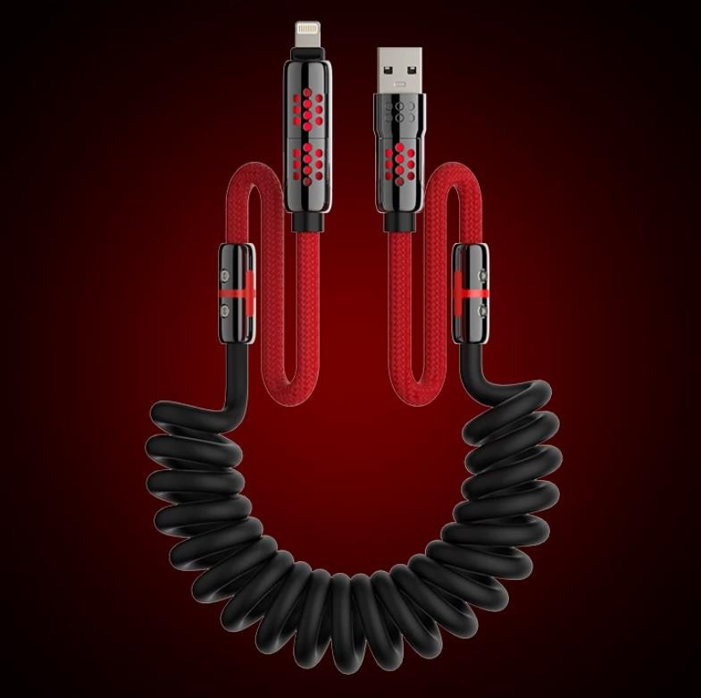 MFiSh 240W 4in1 Portable Retractable Car Fast Charging Cable 1.6M For iPhone 17 gallery