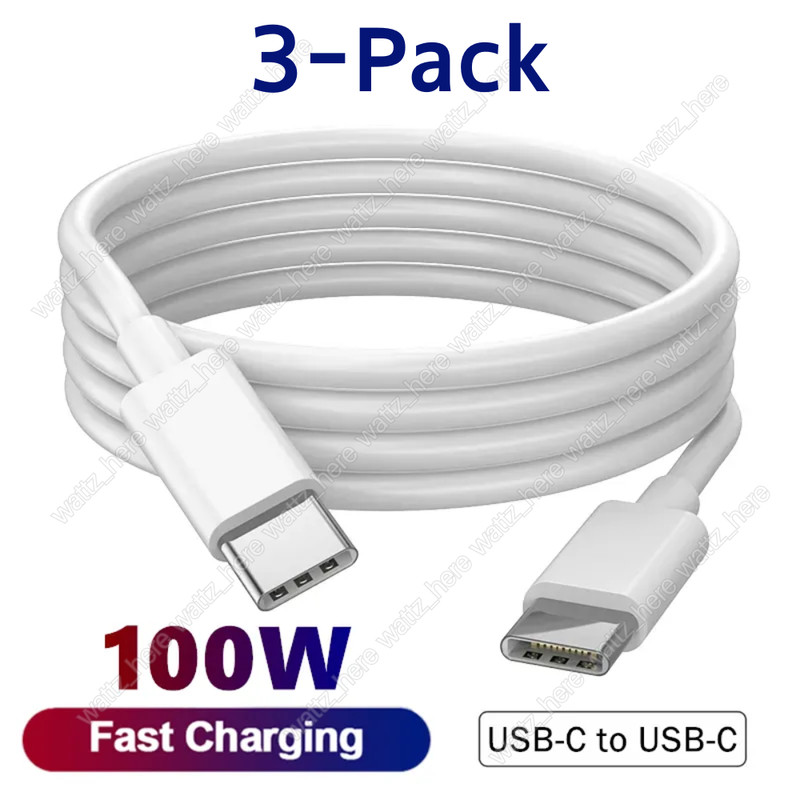 3 Pack 100W Type C To USB C Cable Fast Cord For iPad Mini/MacBook Pro/iPhone 15