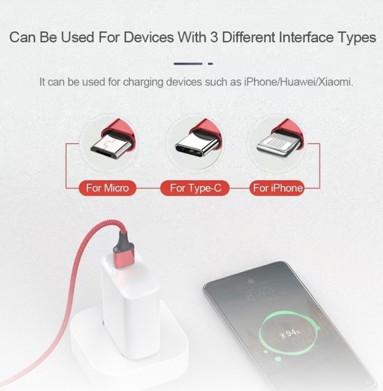 3 in One Fast charging Cable Android / iPhone / Type C / USB gallery