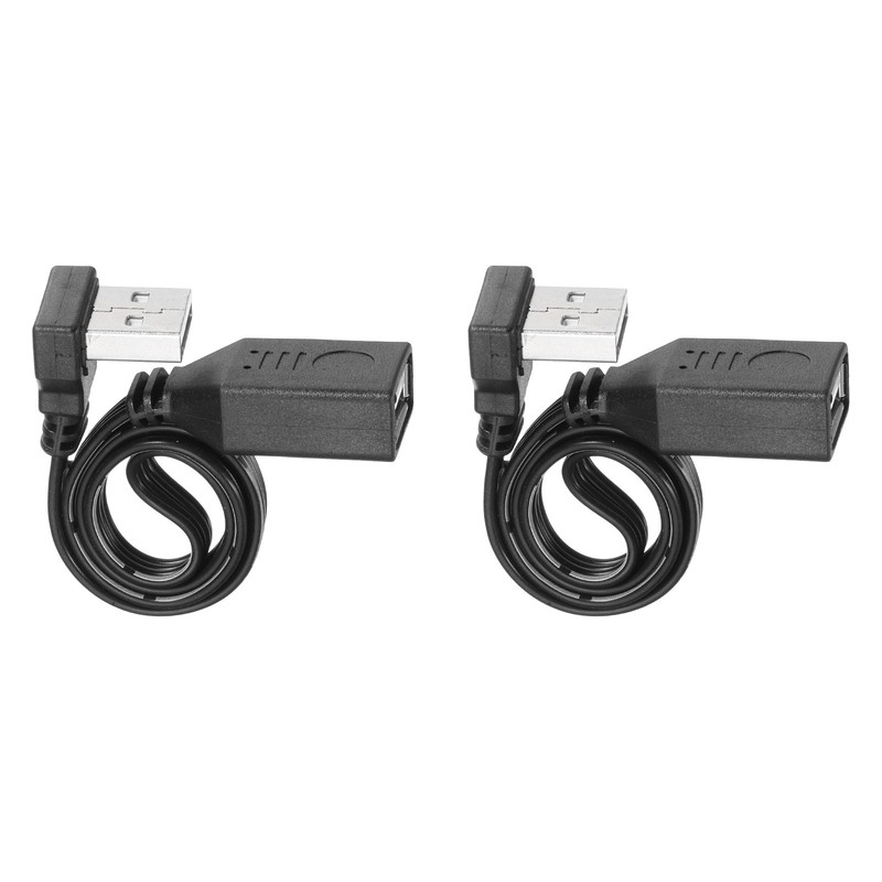 2 Pcs USB2.0 Extension Cable, 11.8 Inch UP&Down Angle Male to Female Adapter