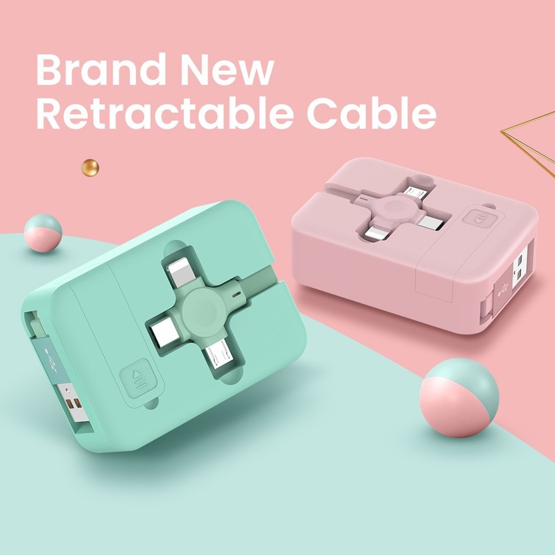 4 in 1 Retractable Charging Cable USB C Micro USB Multi Charger Cord gallery