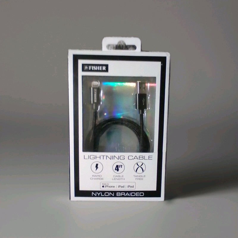 Brand New MFi-Certified Fisher Apple Lightning Cable 4 Ft Color Black