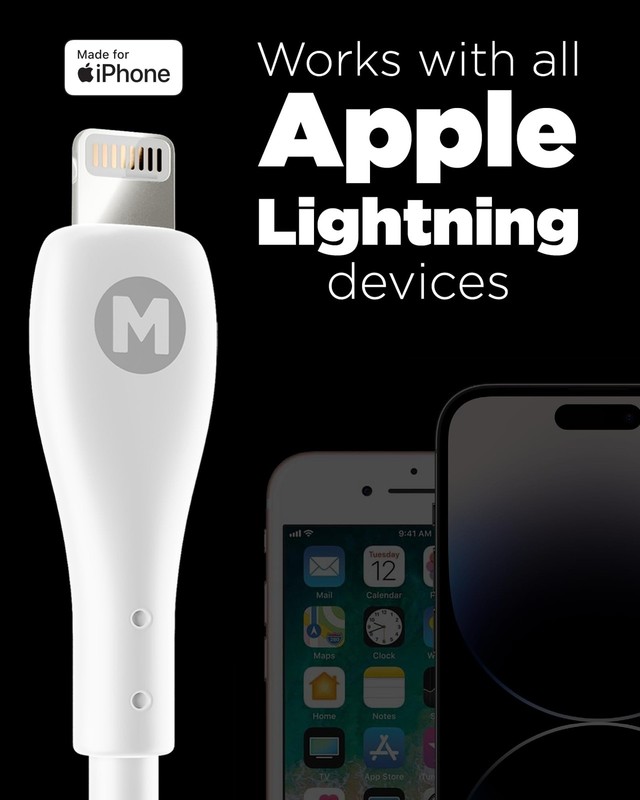 Lux USB-C to Lightning Cable | Alpine White | 6ft | Apple MFi Certified | Fas... gallery