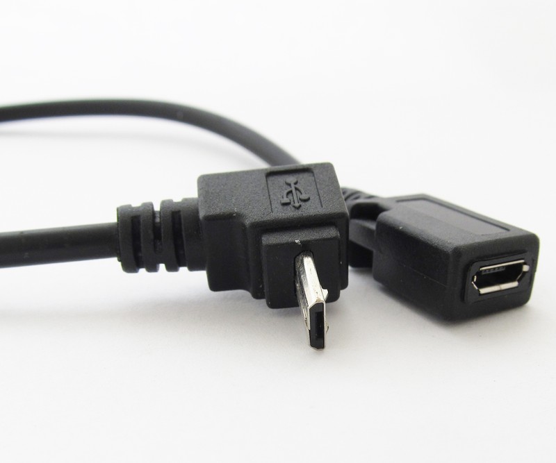 50pcs 1ft/30cm Micro 5pin USB Male To Female Right Angle Down Direction Cable gallery