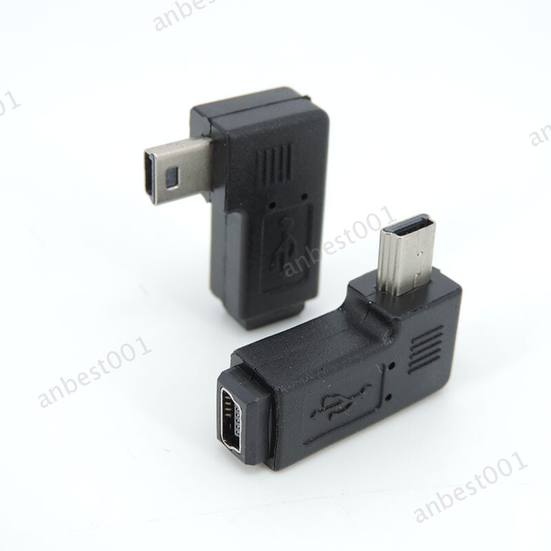 Mini USB 5pin elbow male to female 90 degree adapter M to F Left and right angle gallery