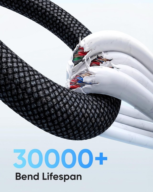 240W Magnetic Phone Charger Cable 2-Pack, 6ft Nylon Braided USB C, 540° Rotating gallery