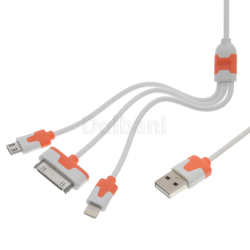 3-in-1 cable Orange 1 meterOrange for Android Devices
