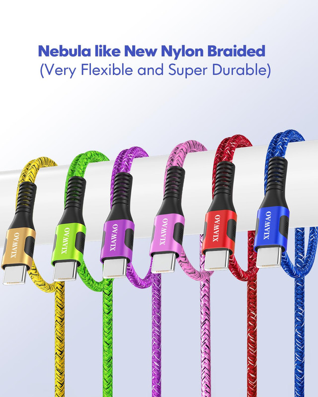 USB to USB C Cable, [6 Pack] for iPhone 17 16 15 Charger Cord, Type C Charger Fa gallery