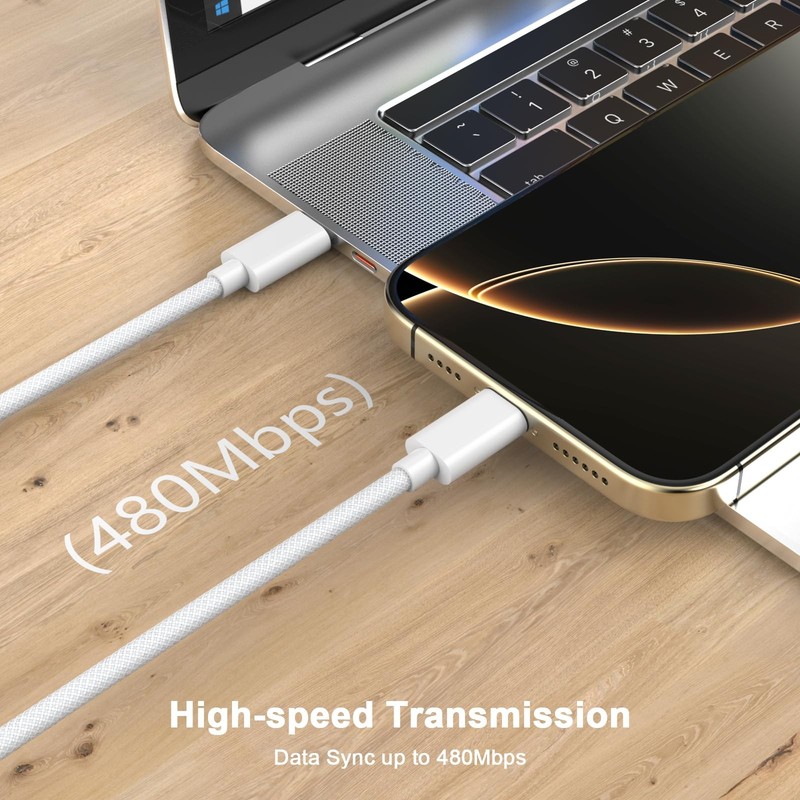 [MFi Certified] iPhone 17 16 15 Charger Cord 6FT, 2 Pack 60W USB to USB Charg... gallery