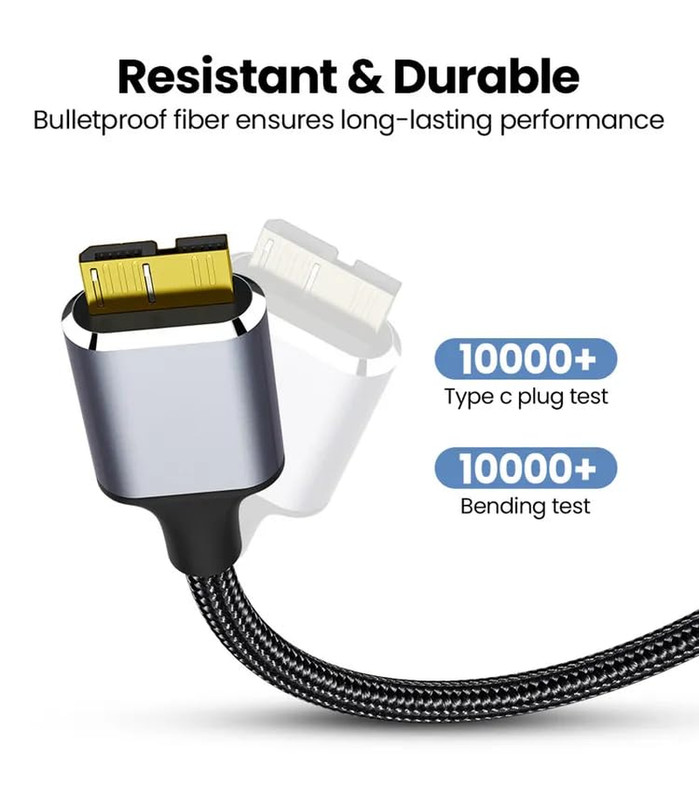 10Gbps USB C to Micro B Cable 3.2FT Fast Data Cord for External Hard Drive SSD gallery