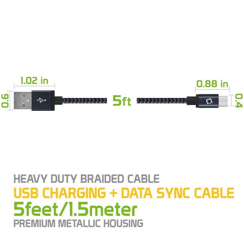 Cellet 5-Feet Braided Micro USB Charger and Data Cable gallery