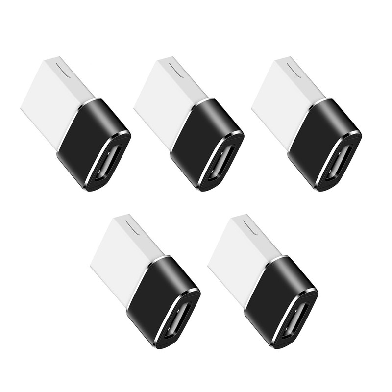 5Pcs Portable Type-C Female to USB Male Cable Adapter Connecter Converter D