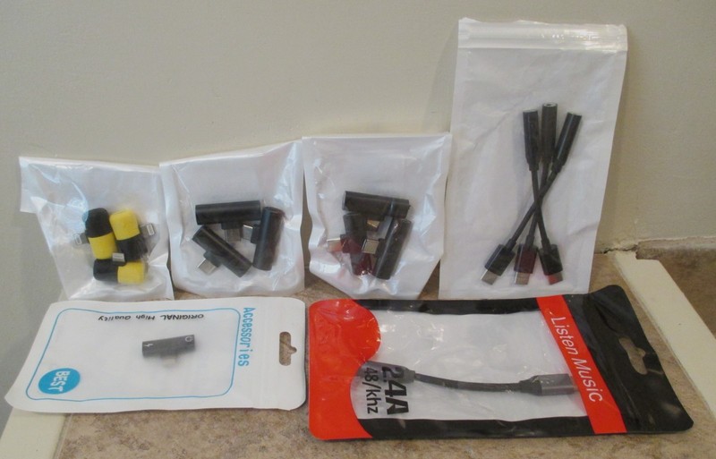 6 Pkgs Headphone Jack Adapter Adapters - Total of 14