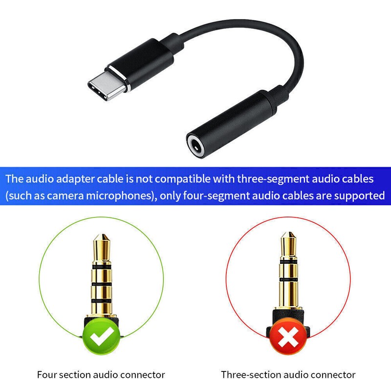 USB-C Type-C To Microphone 3.5MM Audio Adapter Cable For DJI Action 2 Camera