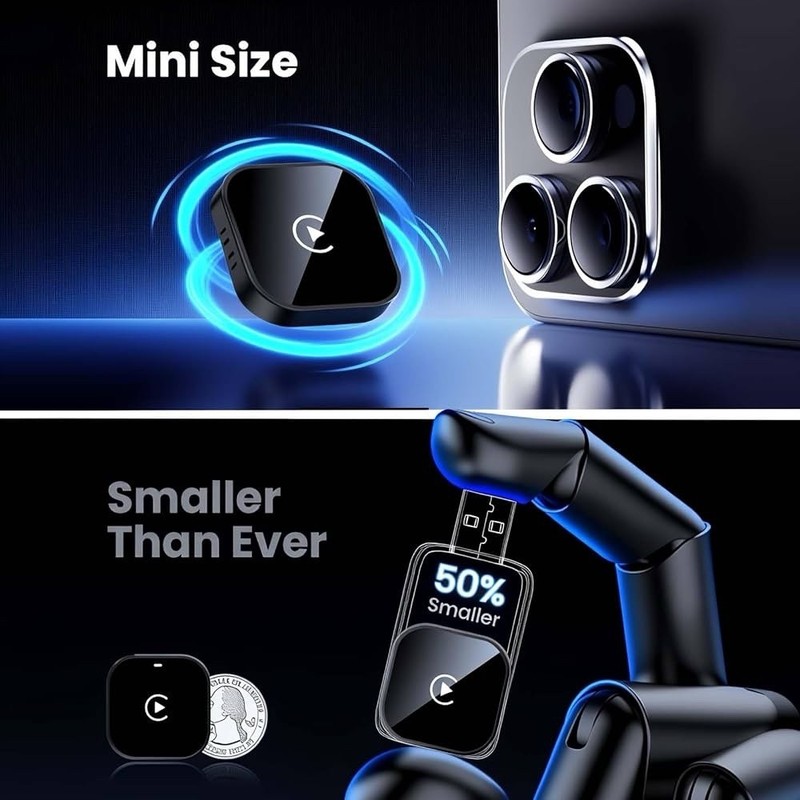 Wireless Adapter for Wired CarPlay & Android - Small Size, Plug & Play gallery