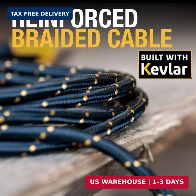 DEWALT Heavy Duty USB C Cable, Jobsite 60 Watt USB C Cable, High Speed Type-C to gallery