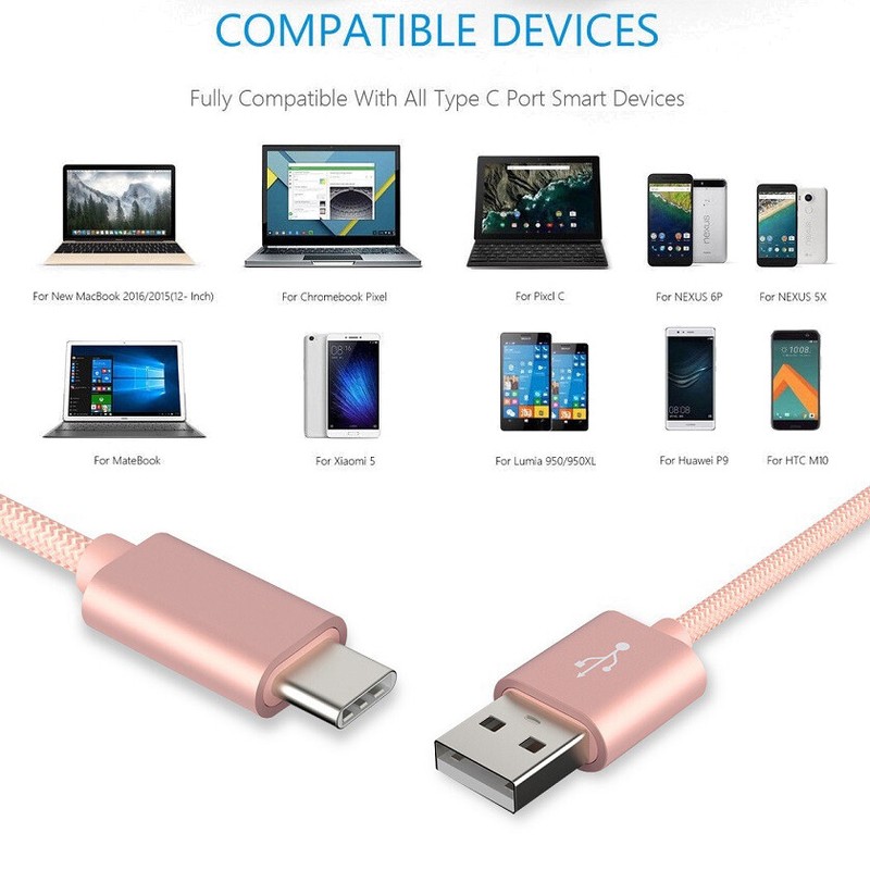 Braided USB Type-C Data Charger Adapter Cable For TCL 20 R Pro 5G 20L+ 20B 20S gallery