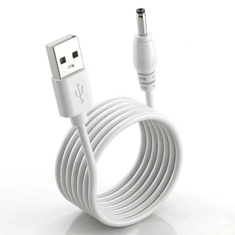 USB to DC 3.5mm Cable, 5V DC Power Cord, 3.5 x 1.35mm DC-5V Plug Barrel Conne…