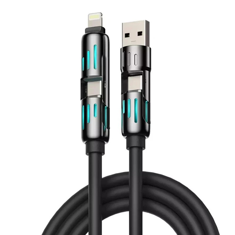 4 in 1 Multi-USB Charging Cable – MAX 240W Fast Charging/With USB A+ Type-C 5ft