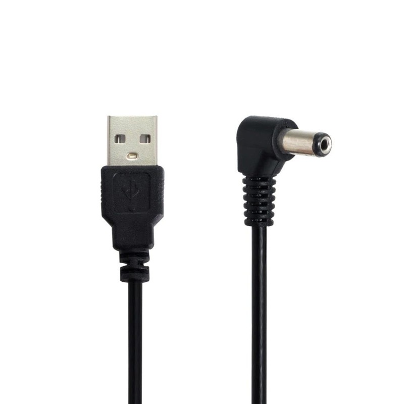Right Angled 90° USB 2.0 Type A Male to DC 5.5x2.1mm Connector Cable 100cm gallery