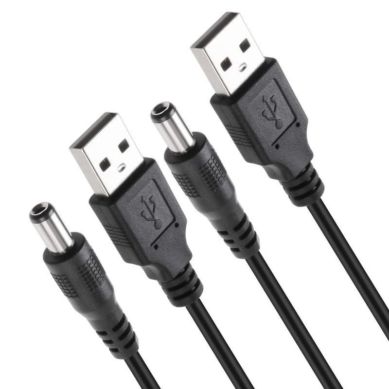 USB 2.0 A Male to DC 5.5×2.1mm 5 Volt 24AWG DC Connector Charge Barrel Jack P…