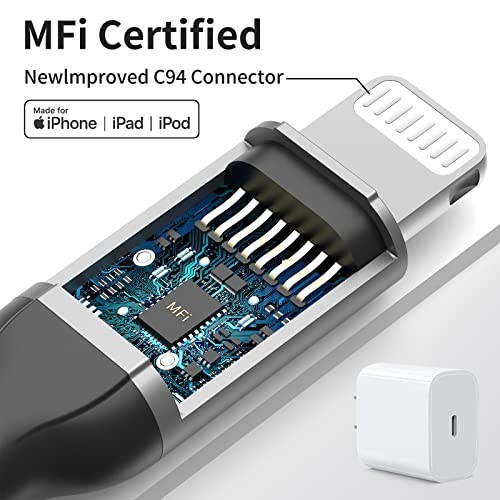 USB C to Lightning Cable 1Ft, 2Pack Short Iphone Charger Cord Mfi Certified Brai gallery