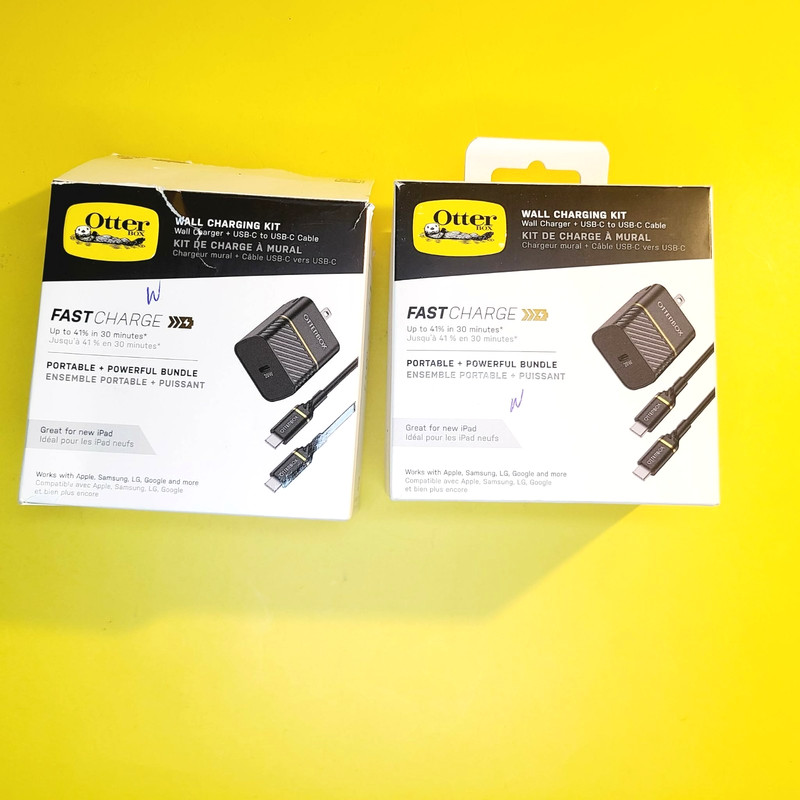 LOT OF 2 OTTERBOX OBFTC-0069-B 20W WALL CHARGER + CABLE TYPE C FAST CHARGE 1PORT gallery