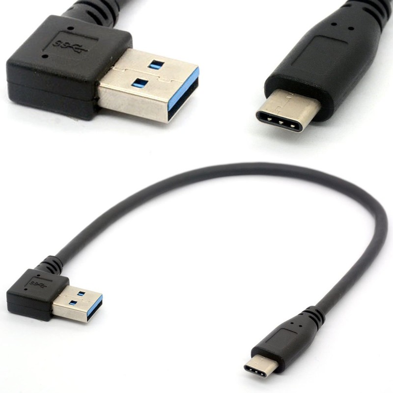 USB C Cable USB 3.0 A to Type C Data Sync Charge Cord USB-C Right Angle