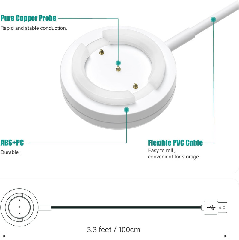 Charger Cable Compatible with TOTWOO Bracelet, 2-Pack,1M gallery