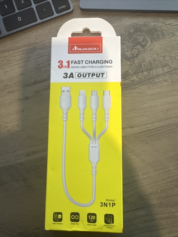 3 n 1 B Metal Braided Wire 3 Colors 3 USB Ports Charging Cable
