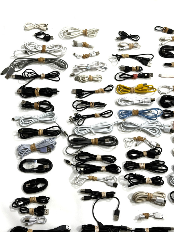 Huge Lot of 120+ Mixed USB Cables Micro USB Mini USB Charging Data Cords gallery
