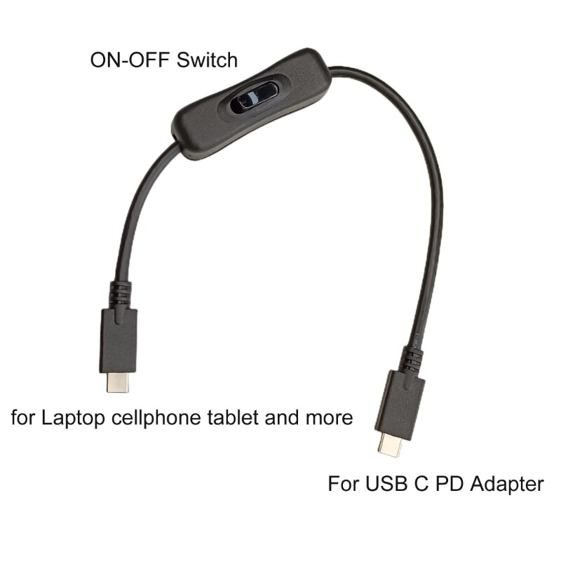 USB Type C with Switches Power Button Charging Extension Cable Universal Type C gallery