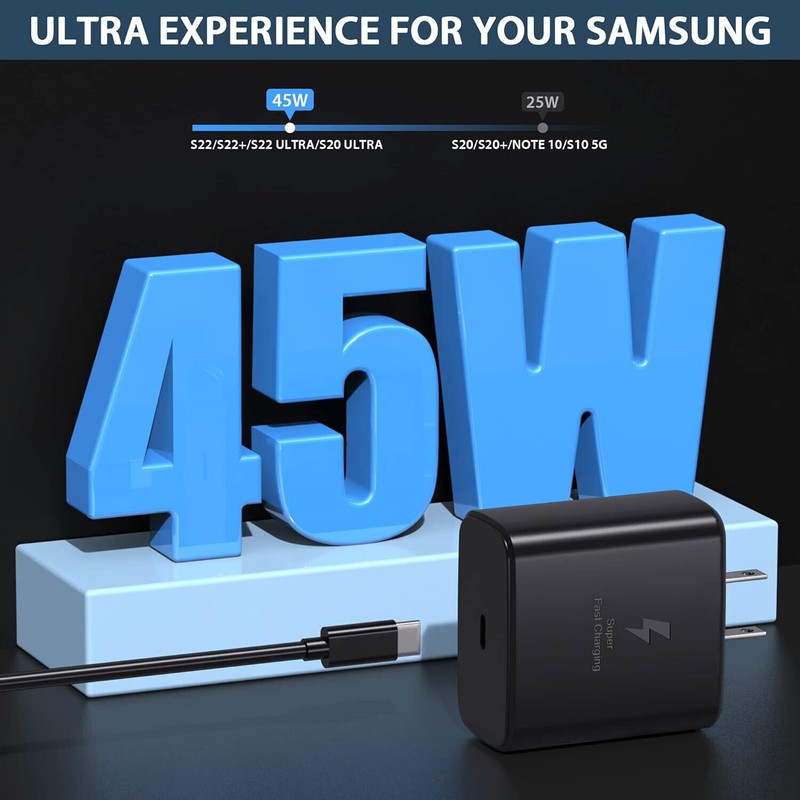45W Super Wall Charger Adapter 6ft Type-C Cord For Samsung Galaxy S23 S22 S21+ gallery