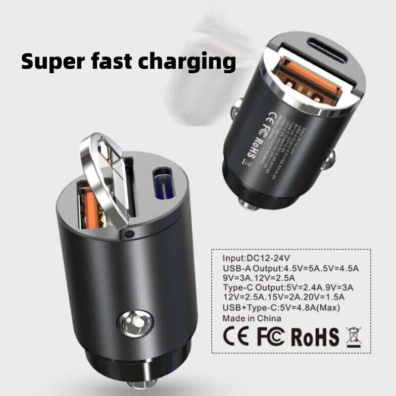 Super Fast Charge USB PD Type-C Car Charger Adapter For iPhone15 14 13ProMax Lot gallery