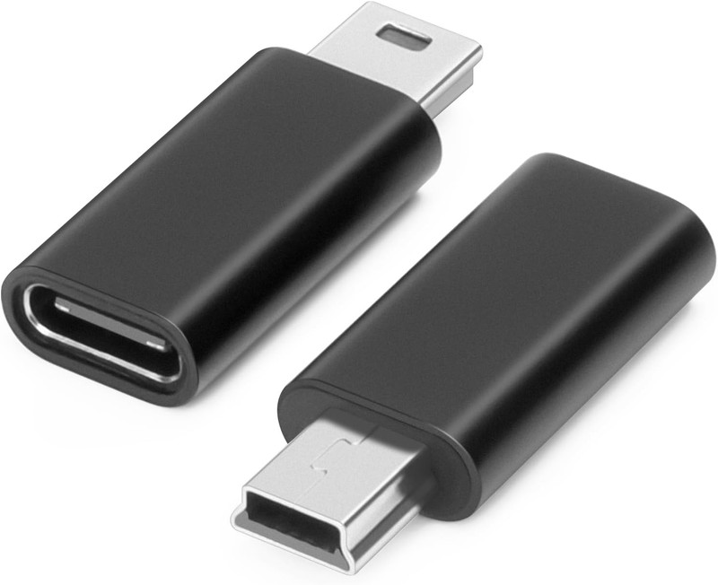 USB C to Mini USB Adapter (2 Pack), USB-C Female to Mini USB Male Adapter, Alumi gallery