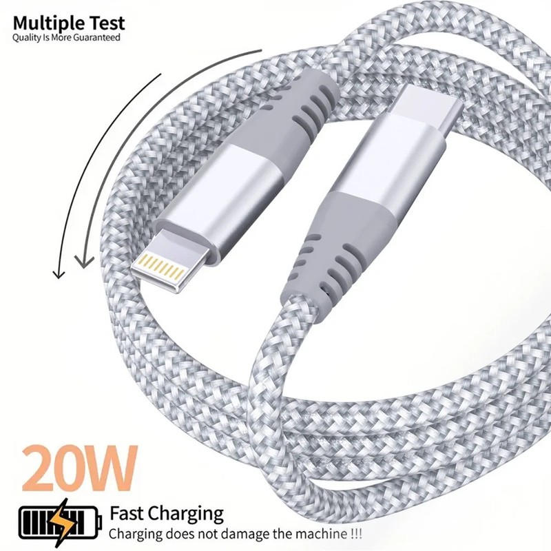 USB-C MFi Certified Fast Charging Cable, Durable Nylon Braided High Speed iphone gallery