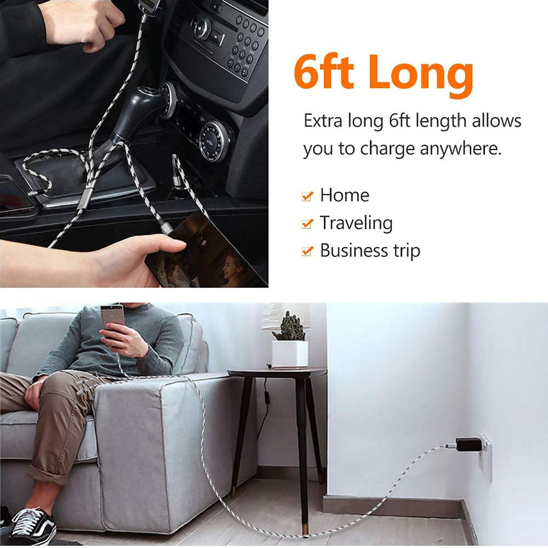 Multi Charging Cable 6Ft 2Pack Multi Charger Cable Braided Multiple USB Cabl gallery