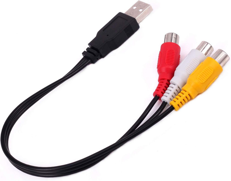 BERANMEY USB to 3RCA Cable, [2 Pack] 0.25M USB Male to 3 RCA Female Jack Splitte gallery
