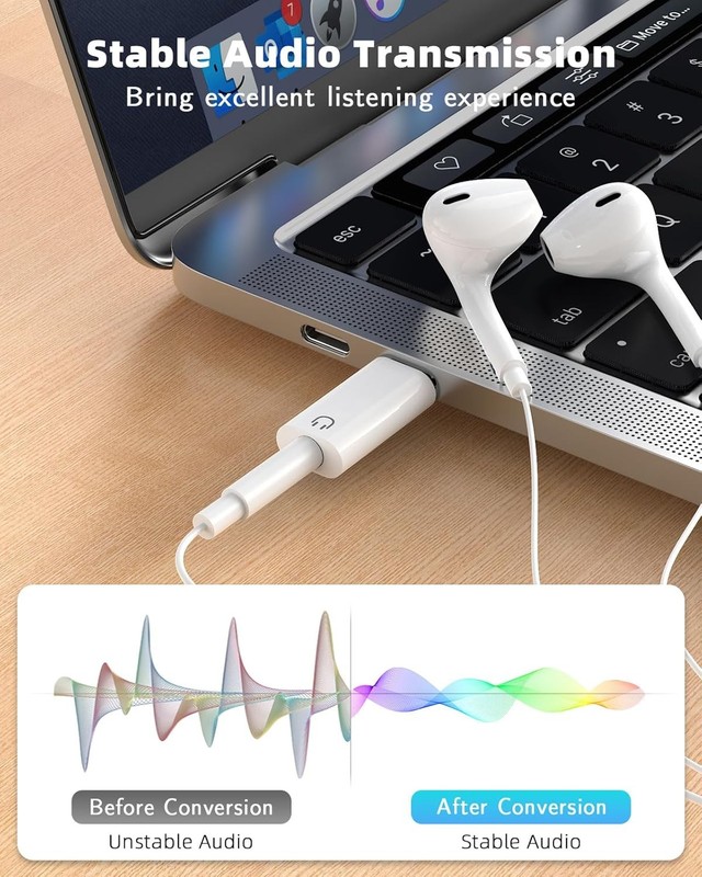 USB-C Type C Adapter Port to 3.5MM Aux Audio Jack Earphone Headphone Car Lot gallery